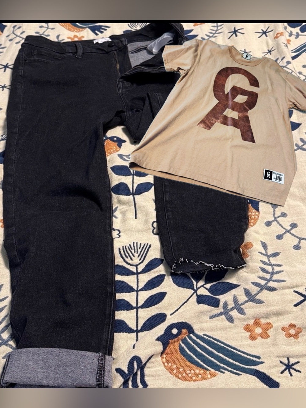 NWT Good American Good Legs Black Skinny Jeans w/ Shirt Outfit